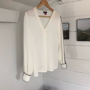 Vince Camuto Contrast Piping Blouse XXS - NEW